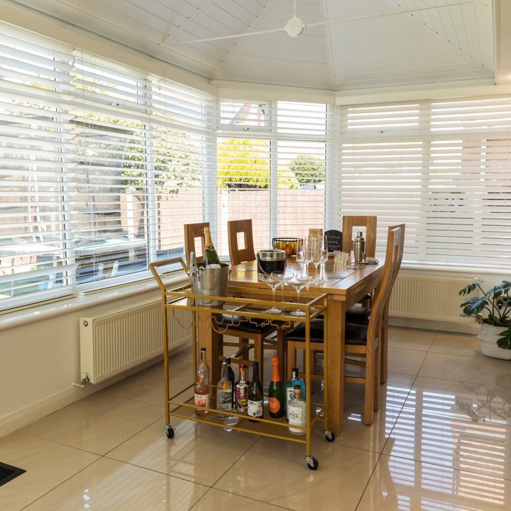 Conservatory being used as a dinning area
