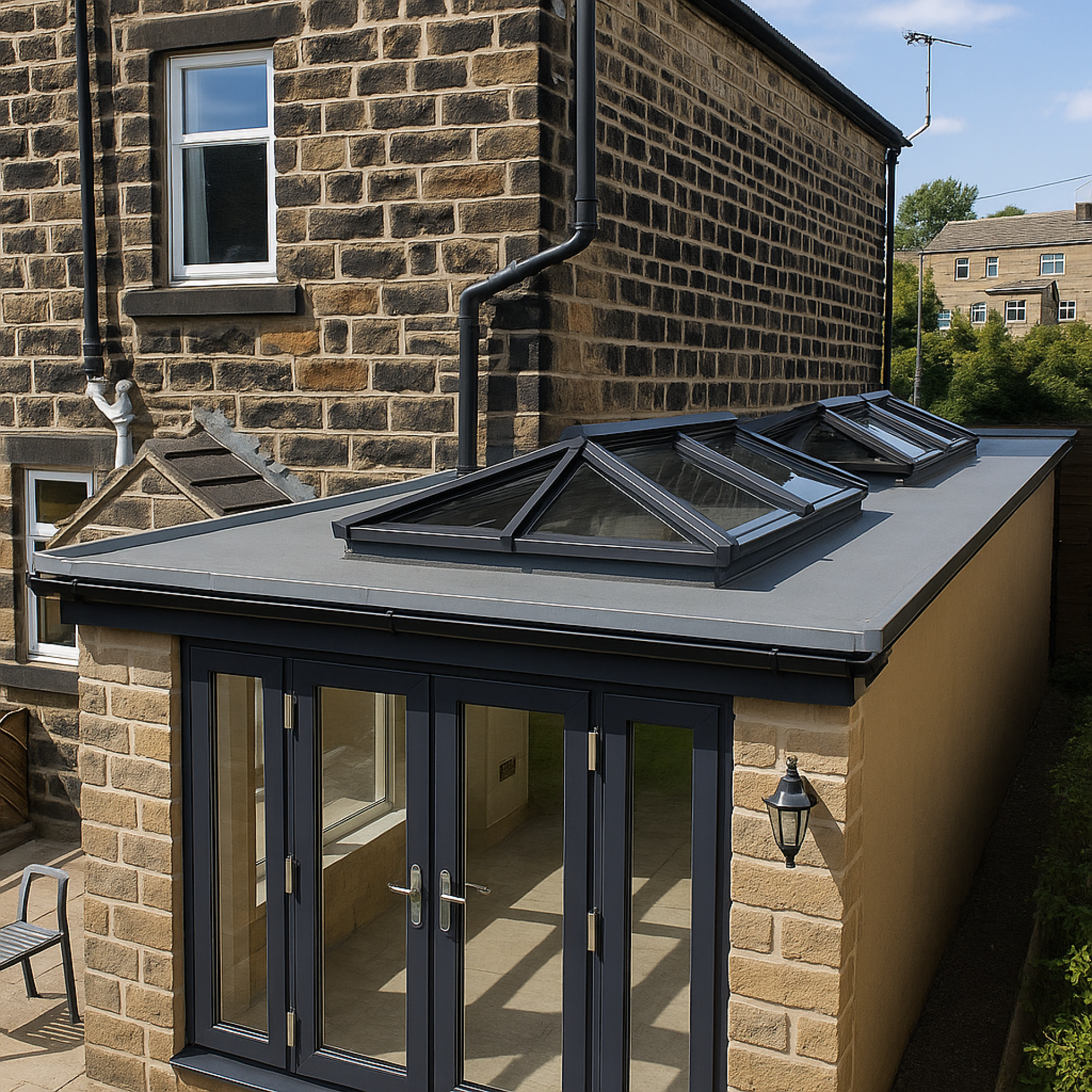 External Image of a house with an extension fitted with SKyTherm