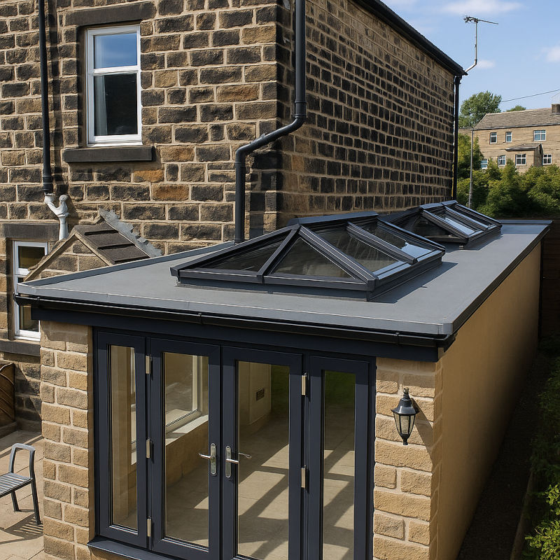 External Image of a house with an extension fitted with SKyTherm